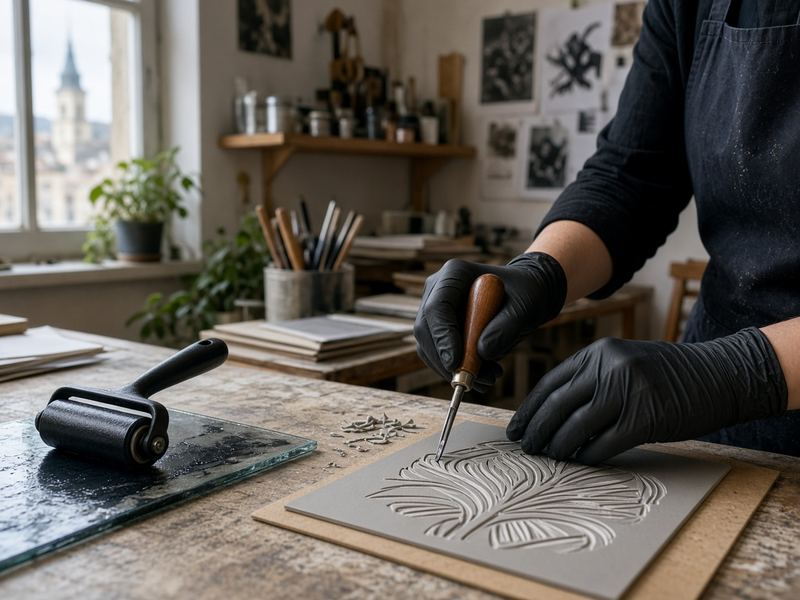 Linocut intro at Meiopproro Print Studio
